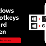 Windows 10 Hotkeys Record Screen