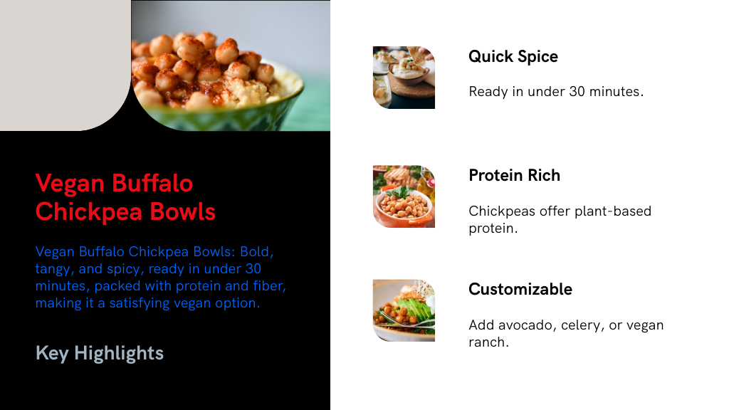Vegan Buffalo Chickpea Bowls