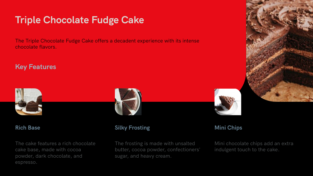 Triple Chocolate Fudge Cake