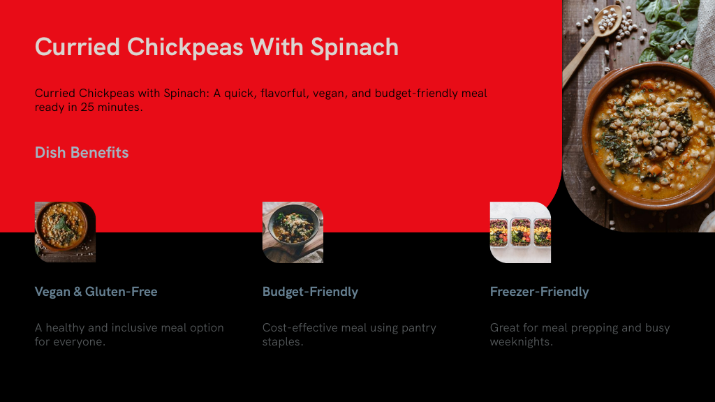Curried Chickpeas With Spinach