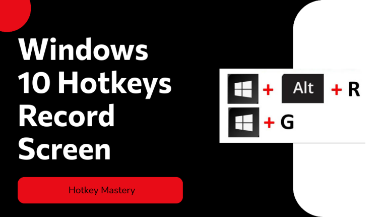 Windows 10 Hotkeys Record Screen